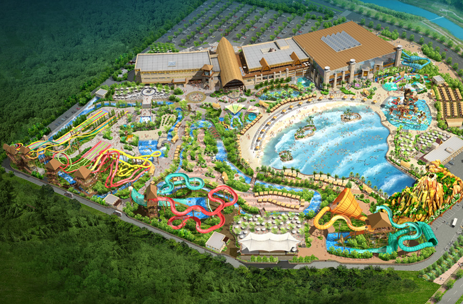 Panoramic view of Outdoor Water Park