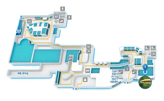아쿠아리움 입구를 들어서면 바로 우측에 위치